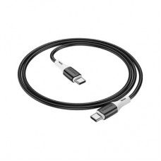 Дата кабель USB-C to USB-C 1.0m 3A 60 W silicone black BOROFONE (6974443384802) - Фото