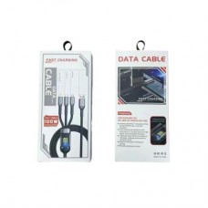 Дата кабель USB 2.0 AM to Lightning + Micro 5P + USB-C 1.2m 100W nylon black XoKo (SC-3100) - Фото