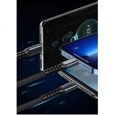 Дата кабель USB 2.0 AM to Lightning + Micro 5P + USB-C 1.2m 100W nylon black XoKo (SC-3100) - Фото