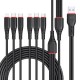 Дата кабель USB 2.0 AM to 2xLightning + 2xMicro 5P + 2xUSB-C 1.2m black XO (XO-NB196-6in1)