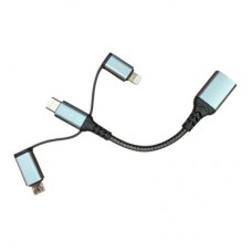 Переходник OTG USB 3.0 AF to USB-C + Micro 5P + Lightning 0.11m 60W XoKo (XK-AC-155) - Фото