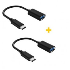 Переходник OTG USB 2.0 AF to USB-C 0.11m 2PCS black XoKo (XK-AC230-BK2) - Фото