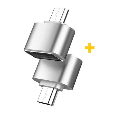 Переходник OTG USB 2.0 AF to USB-C silver XoKo (XK-AC035-SL2)