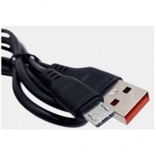 Дата кабель USB 2.0 AM to Micro 5P 1.0m 2.4A silicone black Denmen (DM-D01V-BK) - Фото