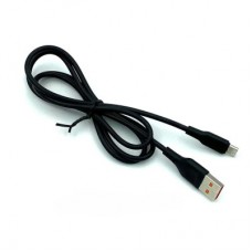 Дата кабель USB 2.0 AM to Micro 5P 1.0m 2.4A silicone black Denmen (DM-D01V-BK) - Фото