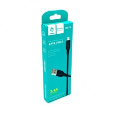 Дата кабель USB 2.0 AM to Micro 5P 1.0m 2.4A silicone black Denmen (DM-D01V-BK) - Фото