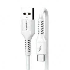 Дата кабель USB 2.0 AM to USB-C 1.0m 2.4A silicone white Denmen (DM-D42T-WH) - Фото