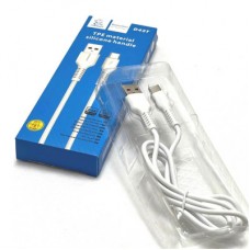 Дата кабель USB 2.0 AM to USB-C 1.0m 2.4A silicone white Denmen (DM-D42T-WH) - Фото
