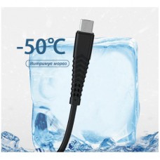 Дата кабель USB 2.0 AM to USB-C 1.0m 2.4A silicone white Denmen (DM-D42T-WH) - Фото
