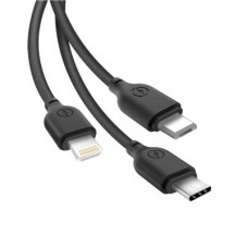 Дата кабель USB 2.0 AM to Lightning + Micro 5P + USB-C 1.0m 2.1A black XO (NB103-3in1-1-BK) - Фото