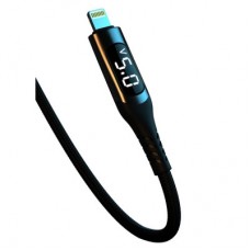 Дата кабель USB 2.0 AM to Lightning 1.0m 2.4A LED black XO (NB162-L-1-BK) - Фото