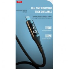 Дата кабель USB 2.0 AM to Lightning 1.0m 2.4A LED black XO (NB162-L-1-BK) - Фото