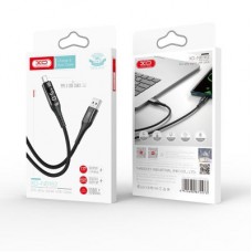 Дата кабель USB 2.0 AM to Lightning 1.0m 2.4A LED black XO (NB162-L-1-BK) - Фото