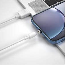 Дата кабель USB 2.0 AM to Lightning 1.0m 2.1A magnetic pvc white XO (NB187-L-1-WH) - Фото