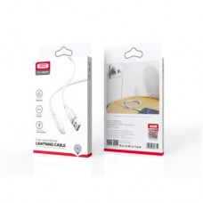 Дата кабель USB 2.0 AM to Lightning 1.0m 2.1A silicone white XO (NB208-L-1-WH) - Фото