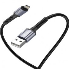 Дата кабель USB 2.0 AM to Lightning 1.0m 2.4A black XO (NB215-L-1-BK) - Фото