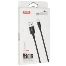 Дата кабель USB 2.0 AM to Micro 5P 2.0m 1.5A braided black XO (NB143-M2-BK) - Фото