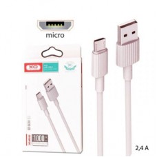 Дата кабель USB 2.0 AM to Micro 5P 1.0m 2.4A pink XO (NB156-M-PN) - Фото