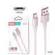 Дата кабель USB 2.0 AM to Micro 5P 1.0m 2.4A pink XO (NB156-M-PN)