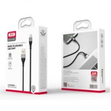 Дата кабель USB 2.0 AM to Micro 5P 1.0m 2.1A double-side black XO (NB188-M-1-BK) - Фото