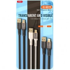 Дата кабель USB 2.0 AM to Micro 5P 1.0m 2.4A black XO (NB229-M-1-BK) - Фото