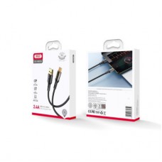 Дата кабель USB 2.0 AM to Micro 5P 1.0m 2.4A black XO (NB229-M-1-BK) - Фото