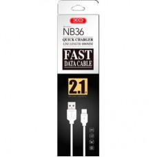 Дата кабель USB 2.0 AM to Micro 5P 1.0m 2.1A white XO (NB36-M-1-WH) - Фото