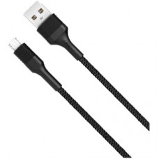 Дата кабель USB 2.0 AM to Micro 5P 1.0m 2.1A black XO (NB51-M-1-BK) - Фото