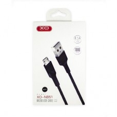 Дата кабель USB 2.0 AM to Micro 5P 1.0m 2.1A black XO (NB51-M-1-BK) - Фото