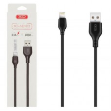Дата кабель USB 2.0 AM to Lightning 2.0m 2.1A black XO (XO-NB-103-L-2-BK) - Фото