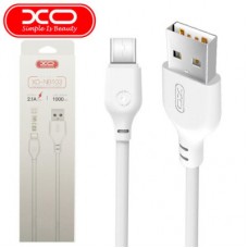 Дата кабель USB 2.0 AM to USB-C 1.0m 2.1A white XO (XO-NB-103-TC-1-WH) - Фото