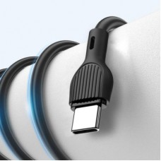 Дата кабель USB 2.0 AM to USB-C 1.0m 2.1A black XO (XO-NB200-TC-1-BK) - Фото