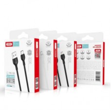 Дата кабель USB 2.0 AM to USB-C 1.0m 2.1A black XO (XO-NB200-TC-1-BK) - Фото