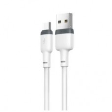 Дата кабель USB 2.0 AM to USB-C 1.0m 2.1 A white XO (XO-NB-208-TC-1-WH) - Фото