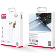 Дата кабель USB 2.0 AM to USB-C 1.0m 2.4A white XO (XO-NB229-TC-1-WH) - Фото