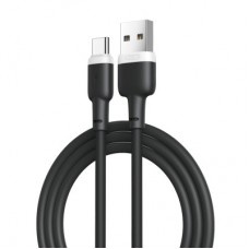 Дата кабель USB 2.0 AM to USB-C 1.0m 2.1A silicone black XO (NB208-TC-1-BK)