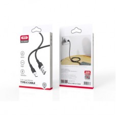 Дата кабель USB 2.0 AM to USB-C 1.0m 2.1A silicone black XO (NB208-TC-1-BK) - Фото