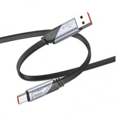 Дата кабель USB 2.0 AM to USB-C 1.2m 5A nylon black HOCO (6942007605007) - Фото