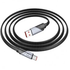 Дата кабель USB 2.0 AM to USB-C 1.2m 5A nylon black HOCO (6942007605007) - Фото