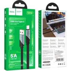 Дата кабель USB 2.0 AM to USB-C 1.2m 5A nylon black HOCO (6942007605007) - Фото