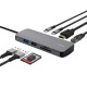 Концентратор Trust USB-C 8-in1 1xUSB-А 3.2/USB-A 2.0/2xUSB-С/HDMI/Ehernet/SD/microSD aluminium 0.15m grey