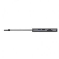Концентратор Trust USB-C 8-in1 1xUSB-А 3.2/USB-A 2.0/2xUSB-С/HDMI/Ehernet/SD/microSD aluminium 0.15m grey - Фото
