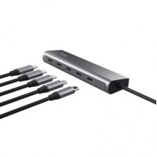 Концентратор Trust USB-C to 5xUSB-C aluminium 0.1m grey (25136_TRUST) - Фото