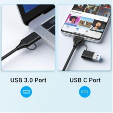 Концентратор XoKo USB-C 5-in-1 USB 3.0 + USB 2.0 + SD/TF + RJ45 100Mbps silver (XK-AC-350) - Фото