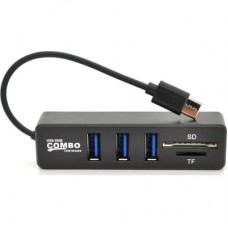 Концентратор Voltronic USB-C 3xUSB 2.0 + SD/TF 0.1m black (YT-HTCP3101/4) - Фото