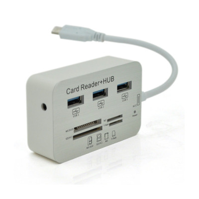 Концентратор Voltronic USB-C 3xUSB 3.0 + Card Reader 0.2 m white (YT-TCA3H3+CR-W)