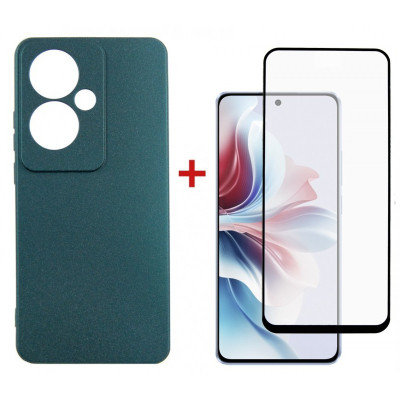 Чохол для мобільного телефона Dengos Oppo Reno 11F + glass Green (DG-KM-96)