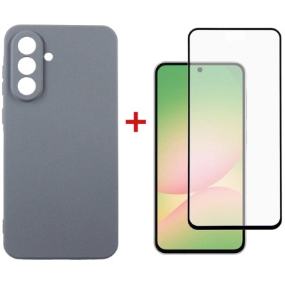 Чохол для мобільного телефона Dengos Kit Samsung Galaxy A56 Carbon + glass (Grey) (DG-KM-138)