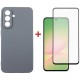 Чохол для мобільного телефона Dengos Kit Samsung Galaxy A56 Carbon + glass (Grey) (DG-KM-138)