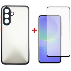 Чохол для мобільного телефона Dengos Samsung Galaxy A36 Matte + glass (Black) (DG-KM-145) - Фото
